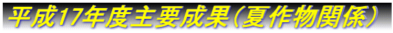 平成17年度主要成果（夏作物関係）