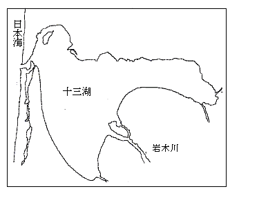 十三湖の白地図