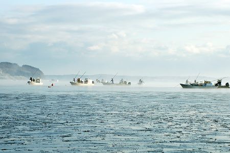 小川原湖しじみ漁