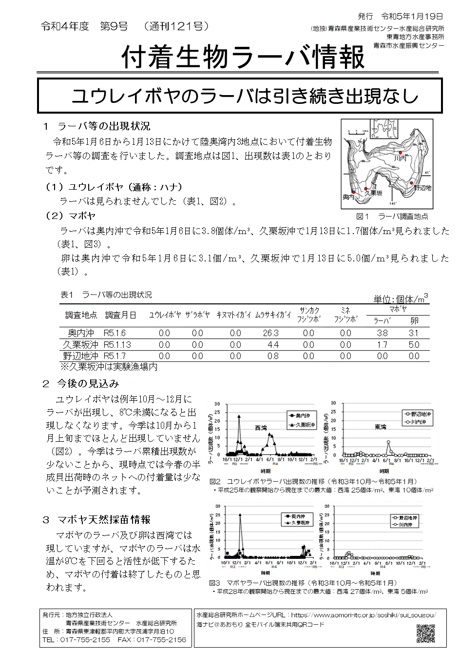 付着生物ラーバ情報第9号