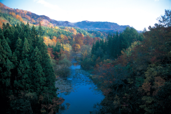 Iwaki river running through Tsugaru plain